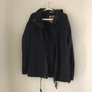 Pull & Bear Cotton Parka Navy Size M